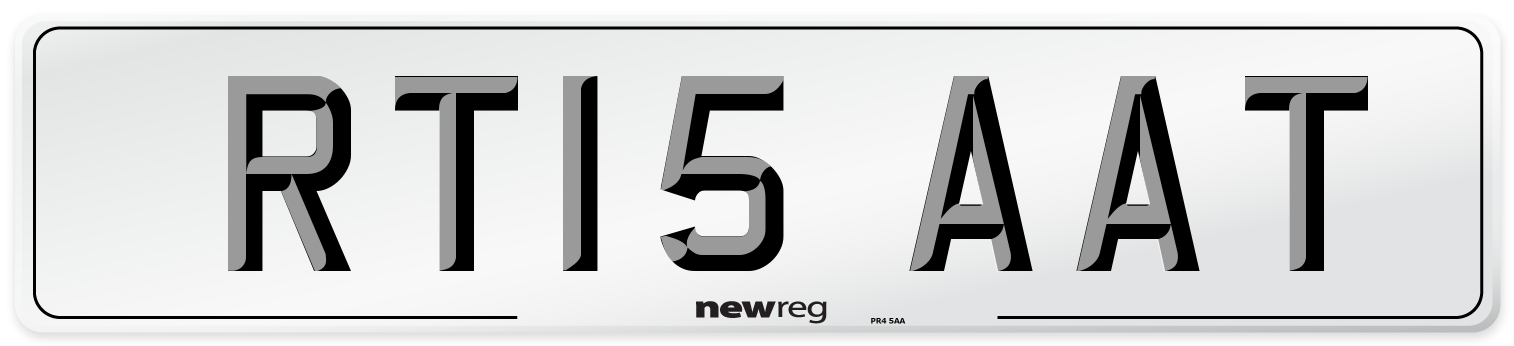 RT15 AAT Number Plate from New Reg